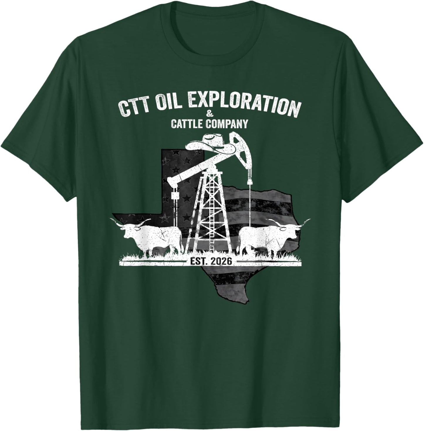 Vintage Texas Oilfield Rancher Cowboy Western Pride T-Shirt - T-Shirt | Forest