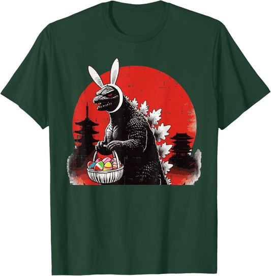 Easter Japanese Monster Bunny Ears Eggs Kaiju Men Women Kids T-Shirt - T-Shirt | Forest