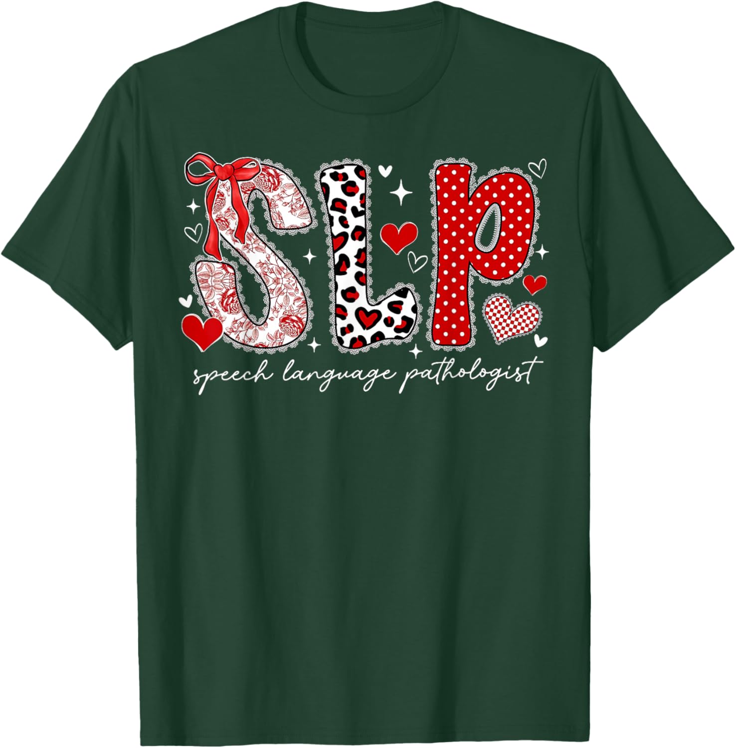Speech Language Pathologist Valentines Day SLP Therapy T-Shirt - T-Shirt | Forest