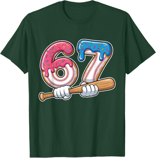 Baseball 67 Kids Ice Cream Drip Six Seven Youth Boys T-Shirt - T-Shirt | Forest