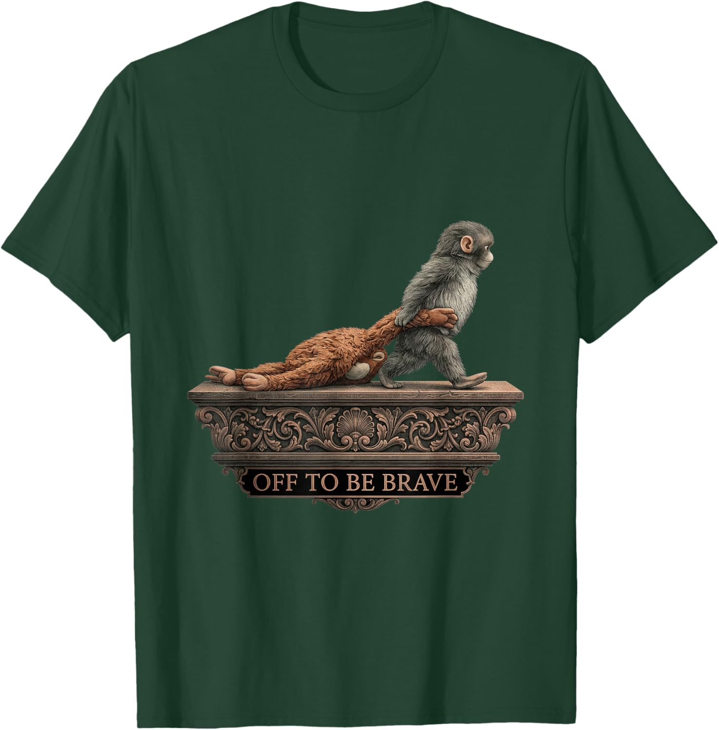 Funny Viral Monkey Meme Monkey Punch Off to Be Brave T-Shirt - T-Shirt | Forest