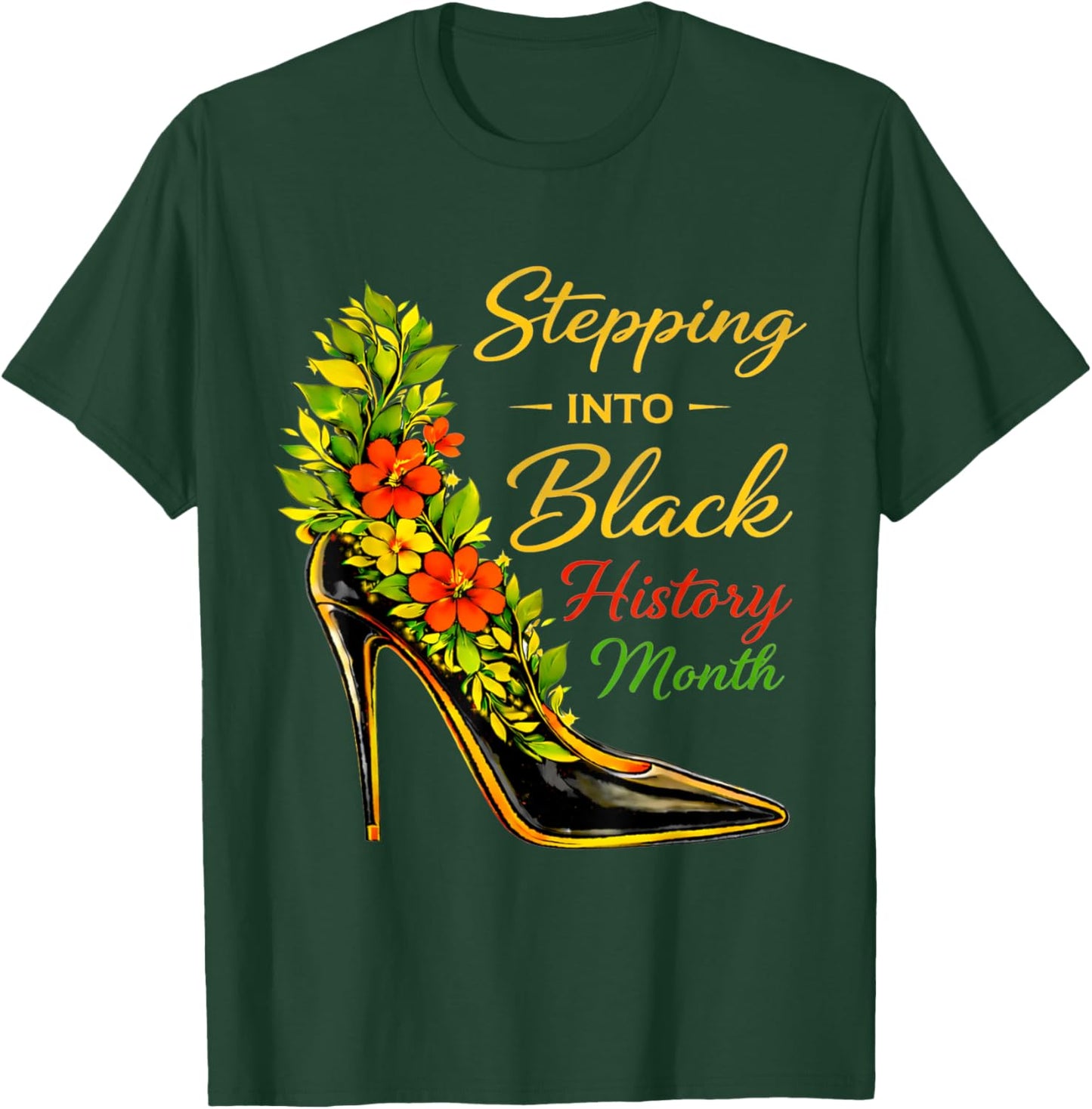 Stepping Into Black History Month High Heels Girls T-Shirt - T-Shirt | Forest