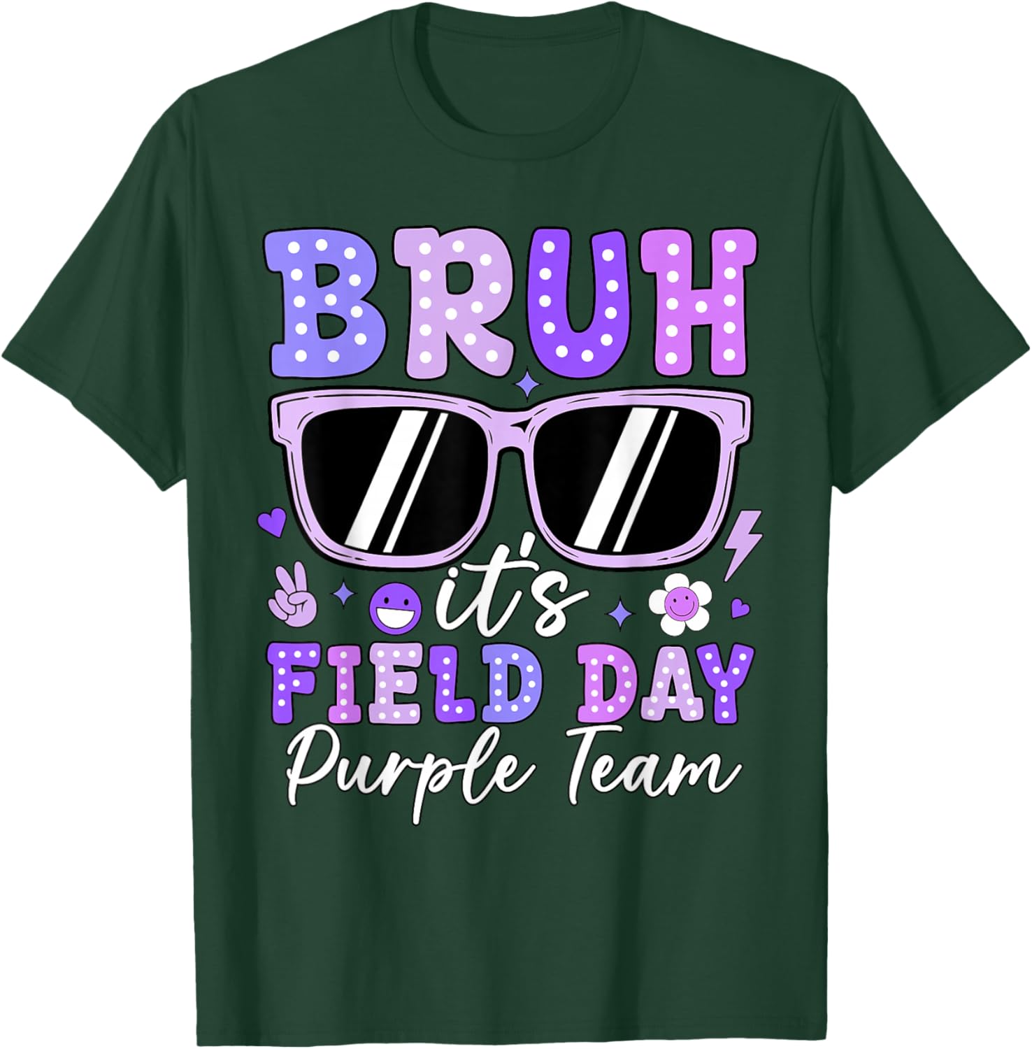 Bruh It's Field Day Purple Team Outdoor Games Kids Teacher T-Shirt - T-Shirt | Forest