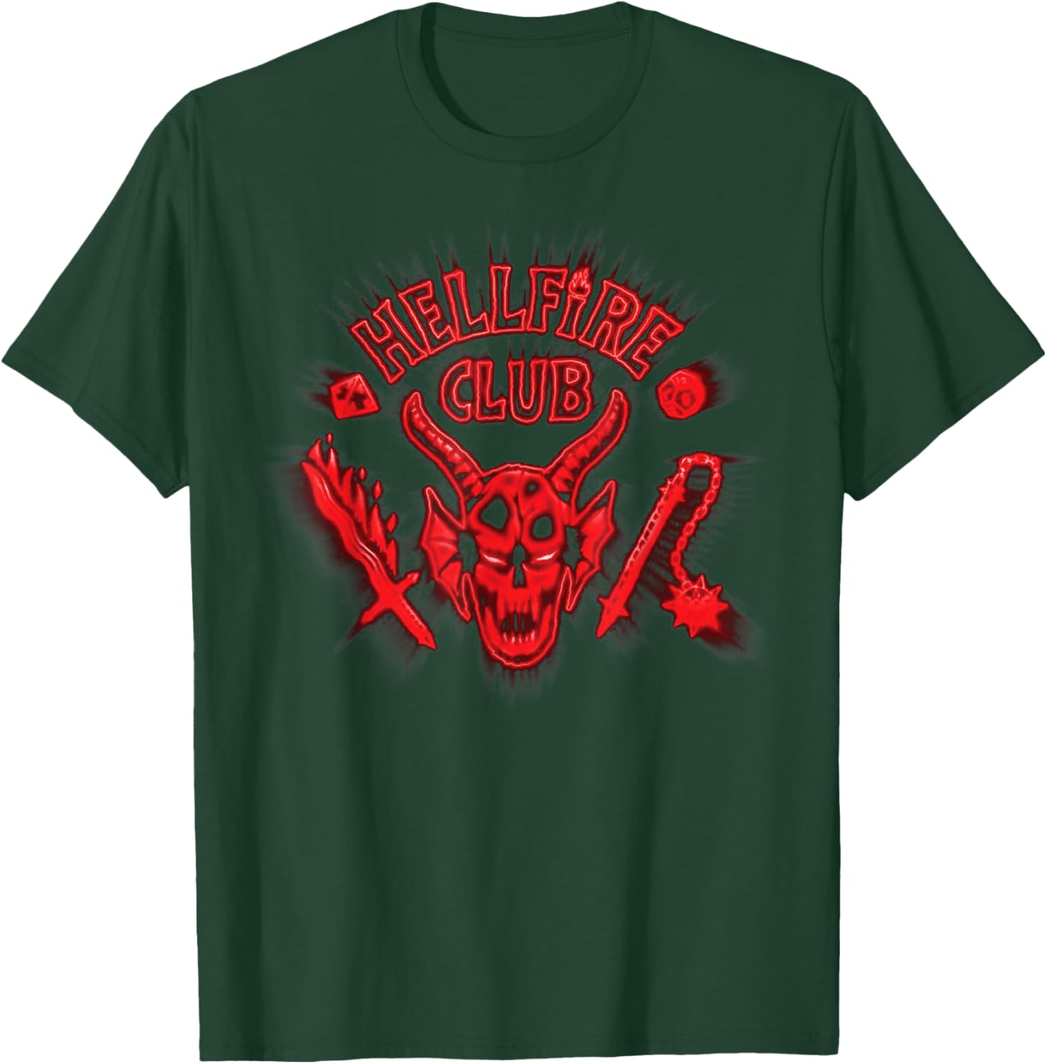 Stranger Things Season 5 Hellfire Club Retro Neon Red Logo T-Shirt - T-Shirt | Forest