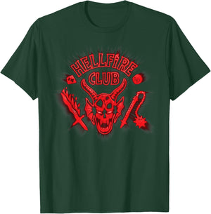 Stranger Things Season 5 Hellfire Club Retro Neon Red Logo T-Shirt - T-Shirt | Forest