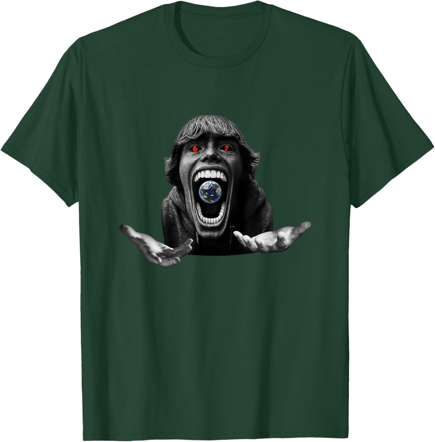 SCP-067 6-7 Kid Eating Earth Globe Analog Horror T-Shirt - T-Shirt | Forest
