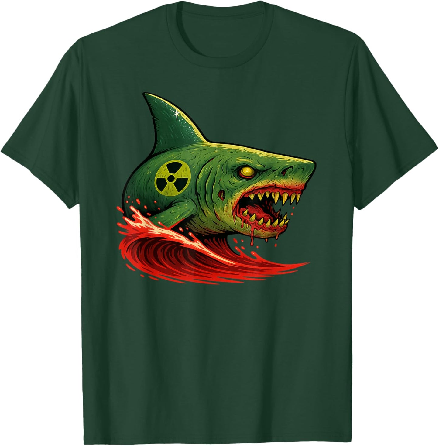 Zombie Bio-Hazard Shark Graphic T-Shirt - T-Shirt | Forest