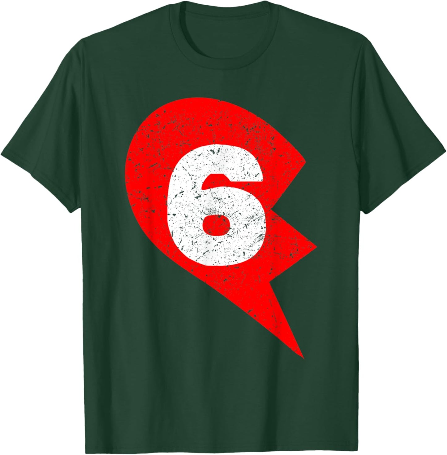 Number 6 Funny Matching Couple Friends Valentines Heart 67 T-Shirt - T-Shirt | Forest