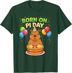 Born on Pi Day 3.14 Birthday Capybara T-Shirt - T-Shirt | Forest