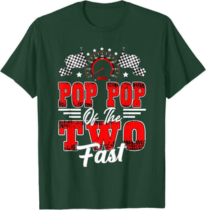 Pop Pop of The Two Fast 2nd Birthday Racing Car Family T-Shirt - T-Shirt | Forest