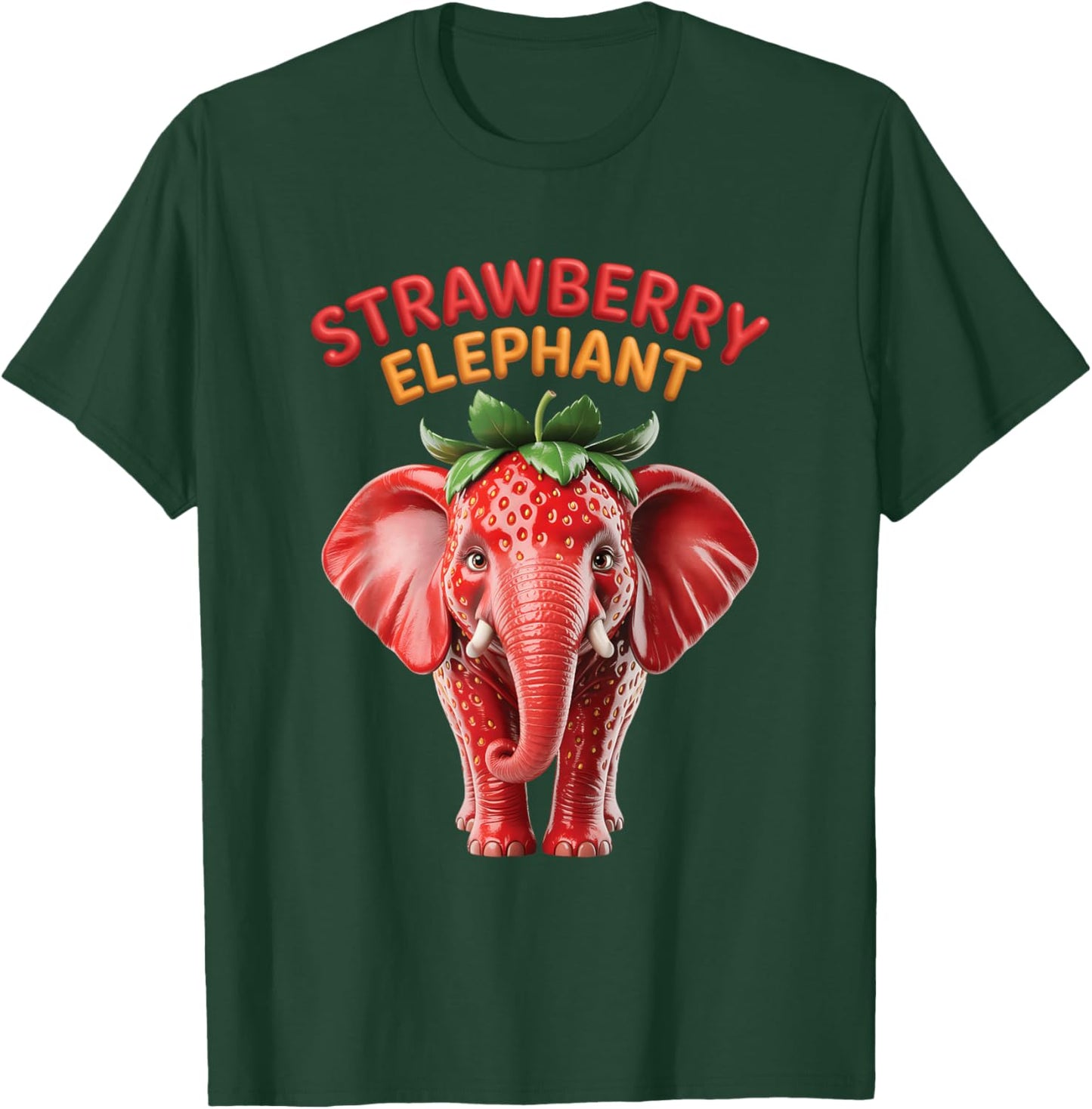 Strawberry a Elephant Italian Meme Brainr0t Animal Fruit T-Shirt - T-Shirt | Forest