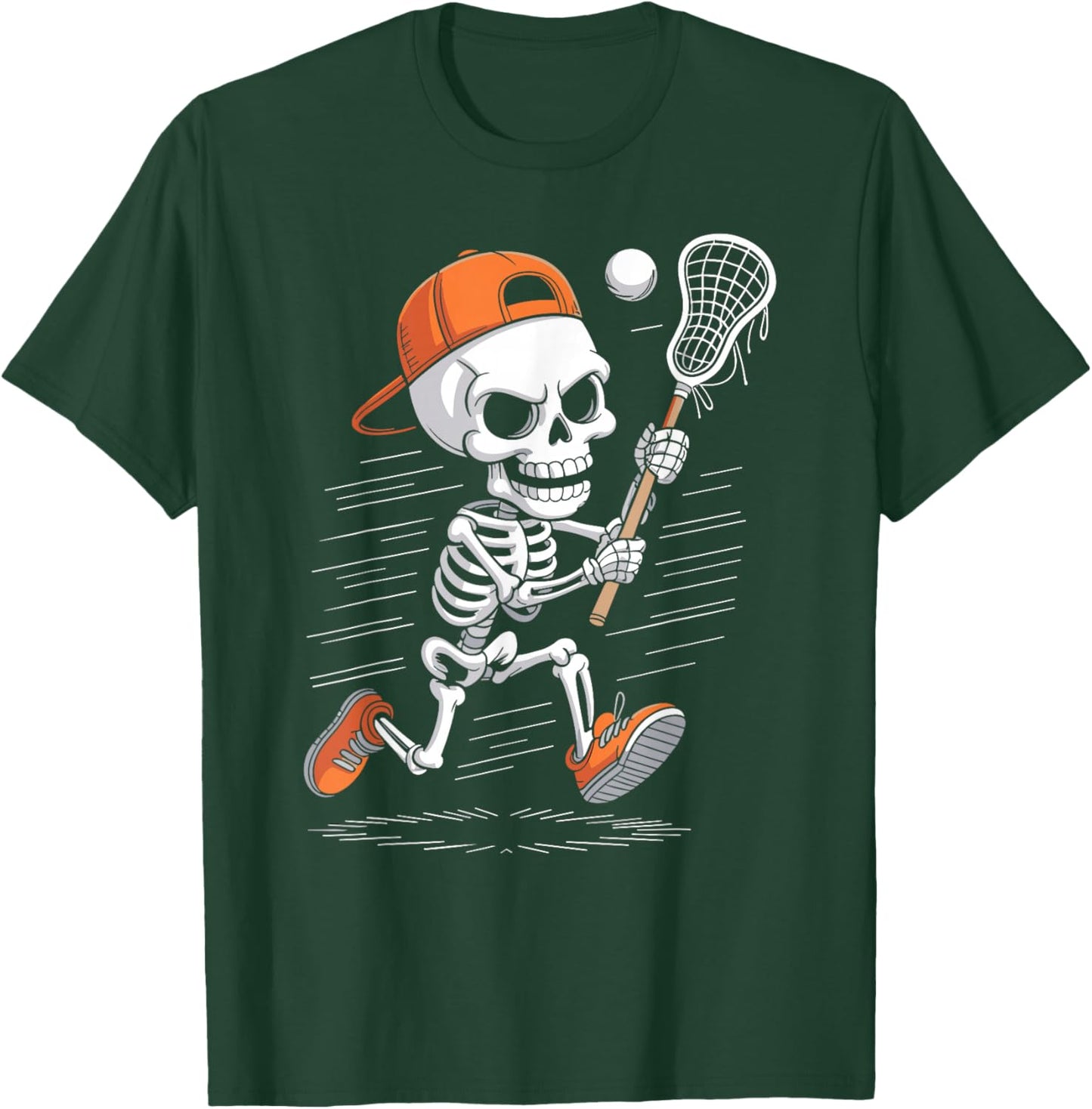 Skeleton Lacrosse Halloween Costume Funny Men Boys Kids T-Shirt - T-Shirt | Forest