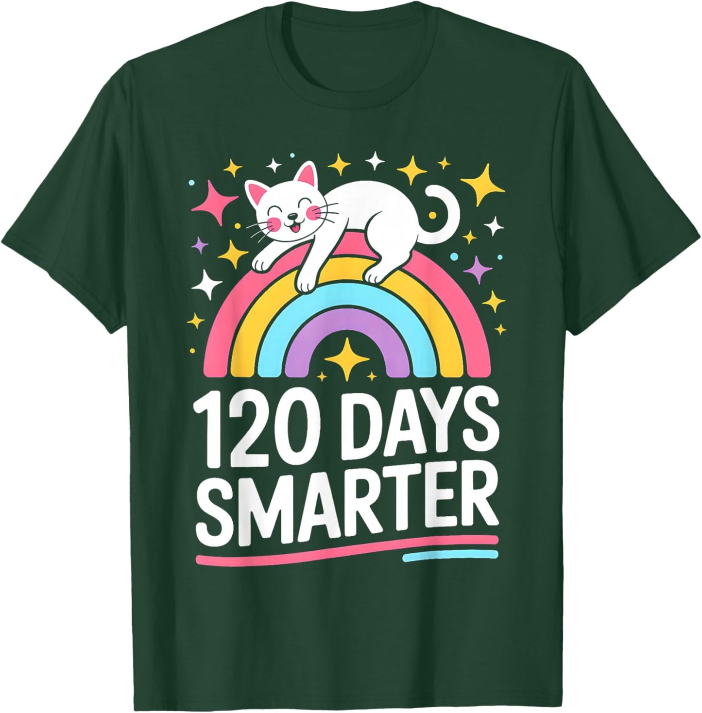 120 Days of School Kids Kitten Cat 120th Day of School Girls T-Shirt - T-Shirt | Forest
