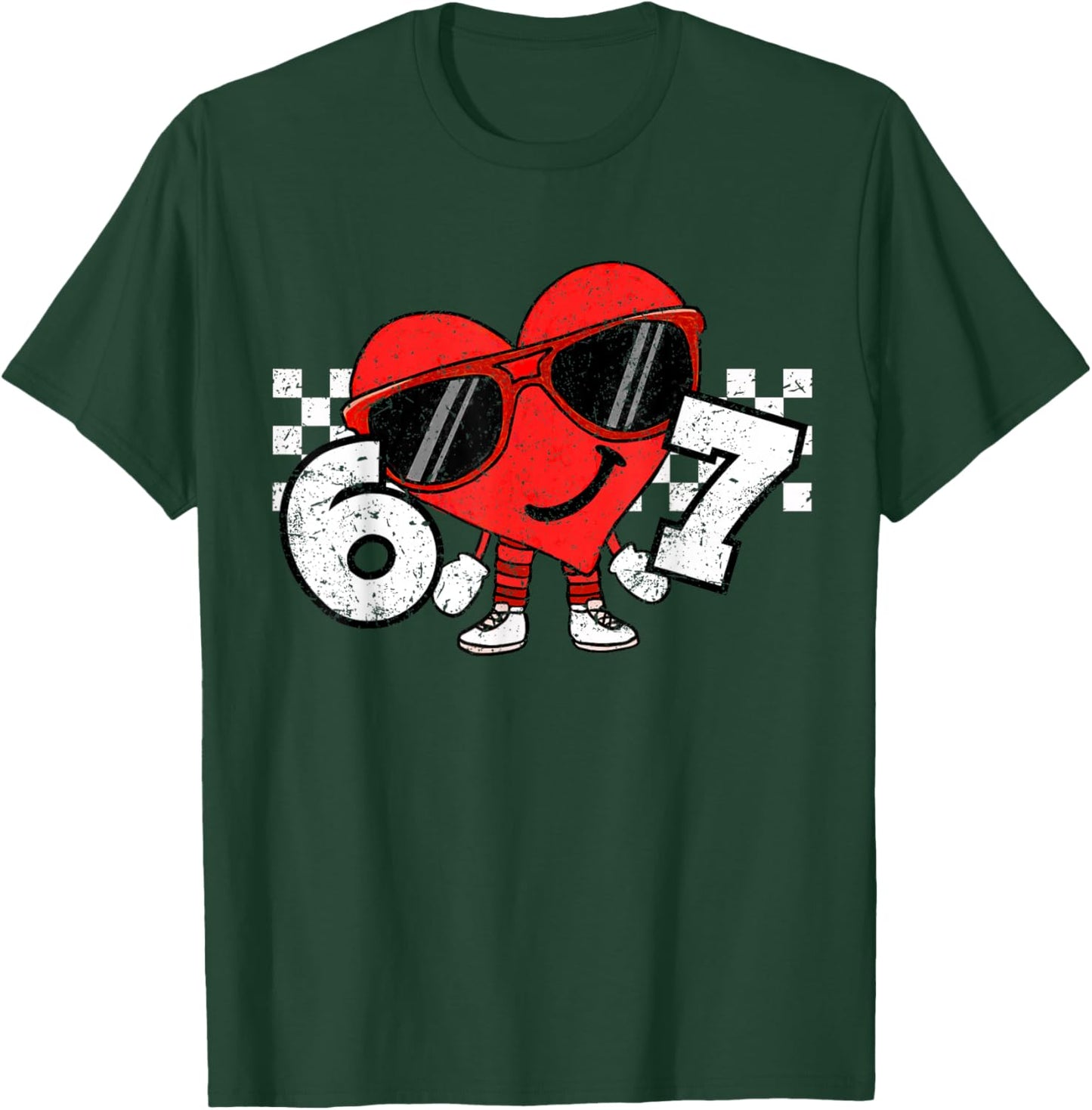 Funny Valentines Heart 67 Six Seven Boys Kids Teens T-Shirt - T-Shirt | Forest
