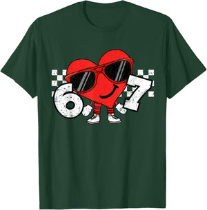 Funny Valentines Heart 67 Six Seven Boys Kids Teens T-Shirt - T-Shirt | Forest