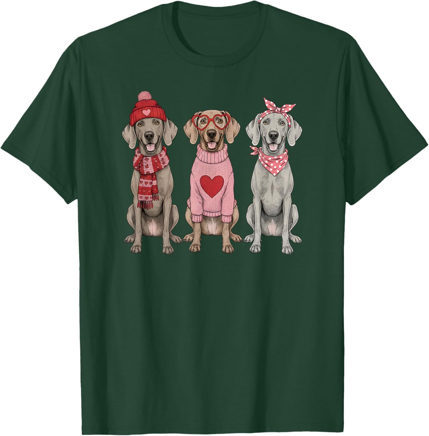 Cute Weimaraner Valentine Dog T-Shirt - T-Shirt | Forest