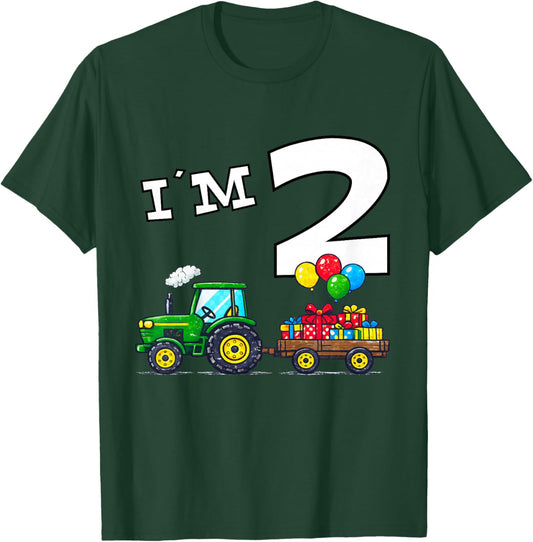 Farm Tractor 2nd Birthday Farmer 2 T-Shirt - T-Shirt | Forest