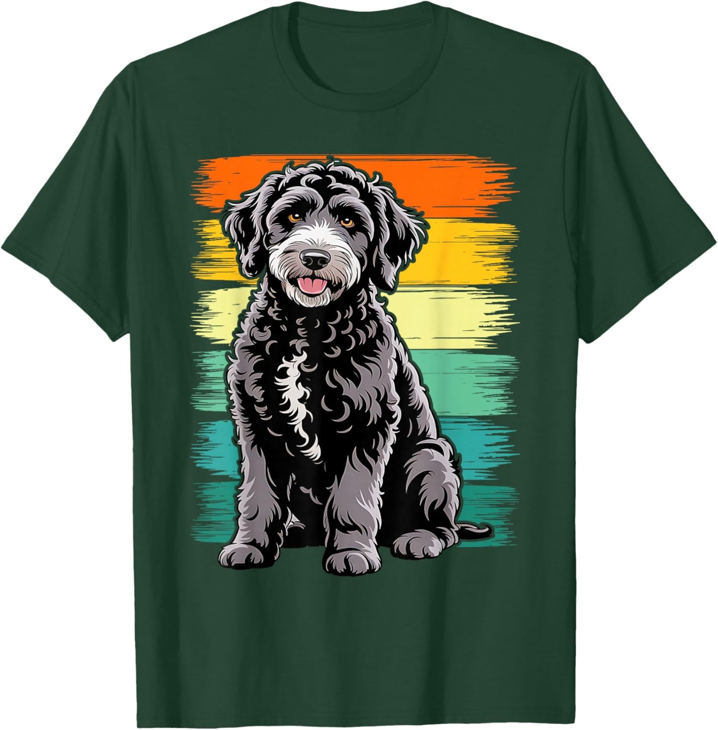 Black Goldendoodle Retro Vintage Dood Doodle Dog T-Shirt - T-Shirt | Forest
