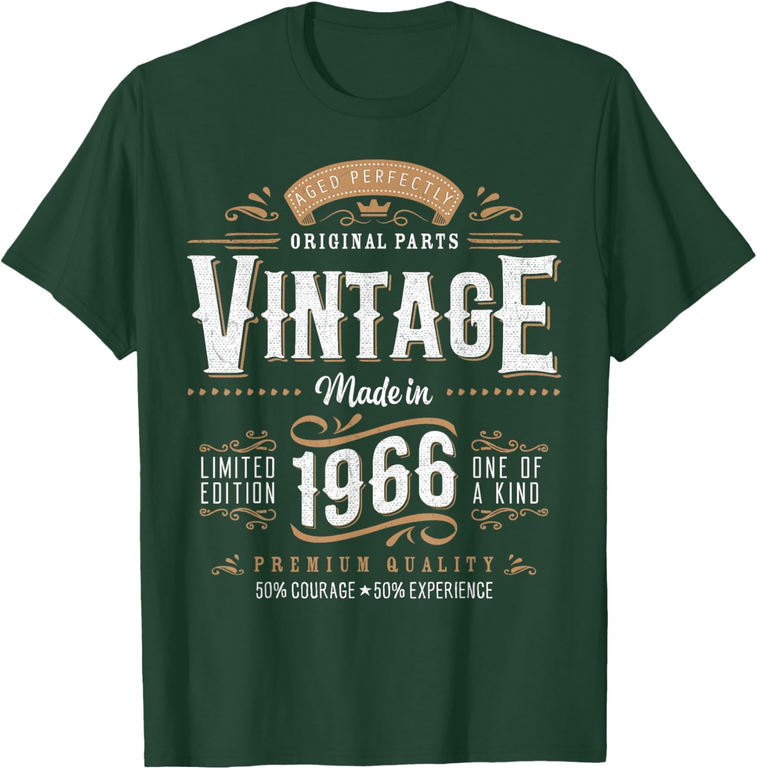 Vintage 1966 Label 60th Birthday Gift Men Women 60 Year Old T-Shirt - T-Shirt | Forest