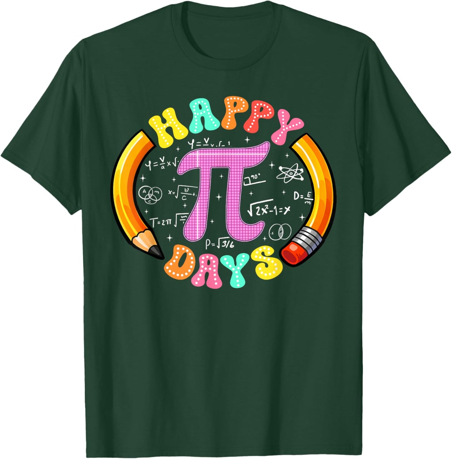 Happy Pi Days Pencil Pi Symbol Equations Boy Girl Math Lover T-Shirt - T-Shirt | Forest