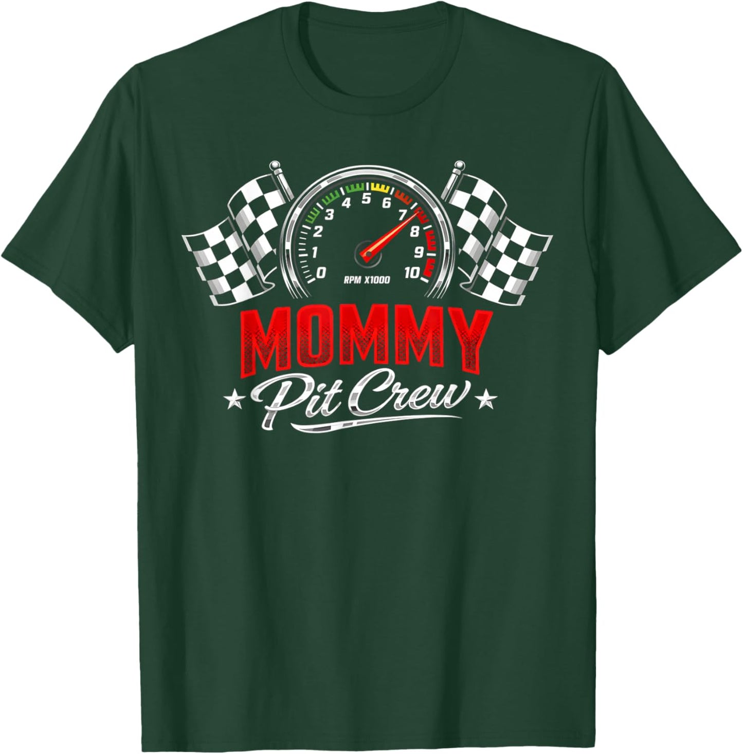 Race Car Racing Birthday Party Family Racing Mommy Pit Crew T-Shirt - T-Shirt | Forest