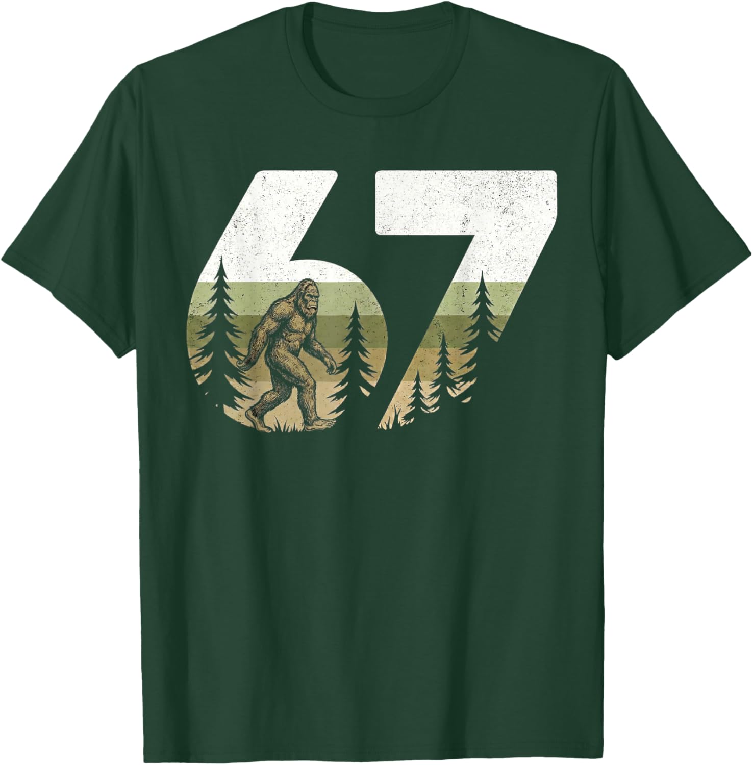 Vintage Bigfoot 67 Meme Nature 67 Forest Wildlife six Seven T-Shirt - T-Shirt | Forest