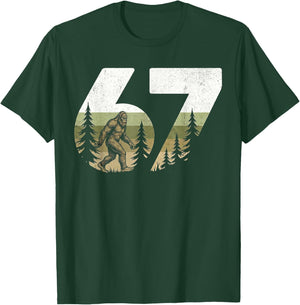 Vintage Bigfoot 67 Meme Nature 67 Forest Wildlife six Seven T-Shirt - T-Shirt | Forest