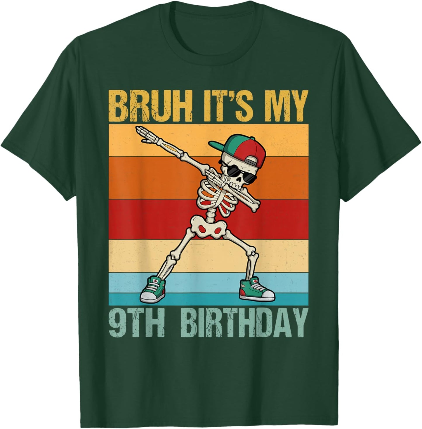 Funny Bruh It's My 9th Birthday 9 Year Old boy Birthday T-Shirt - T-Shirt | Forest