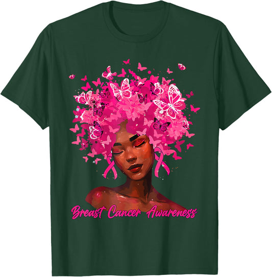 in October We Wear Pink Black Women Breast Cancer Awareness T-Shirt - T-Shirt | Forest