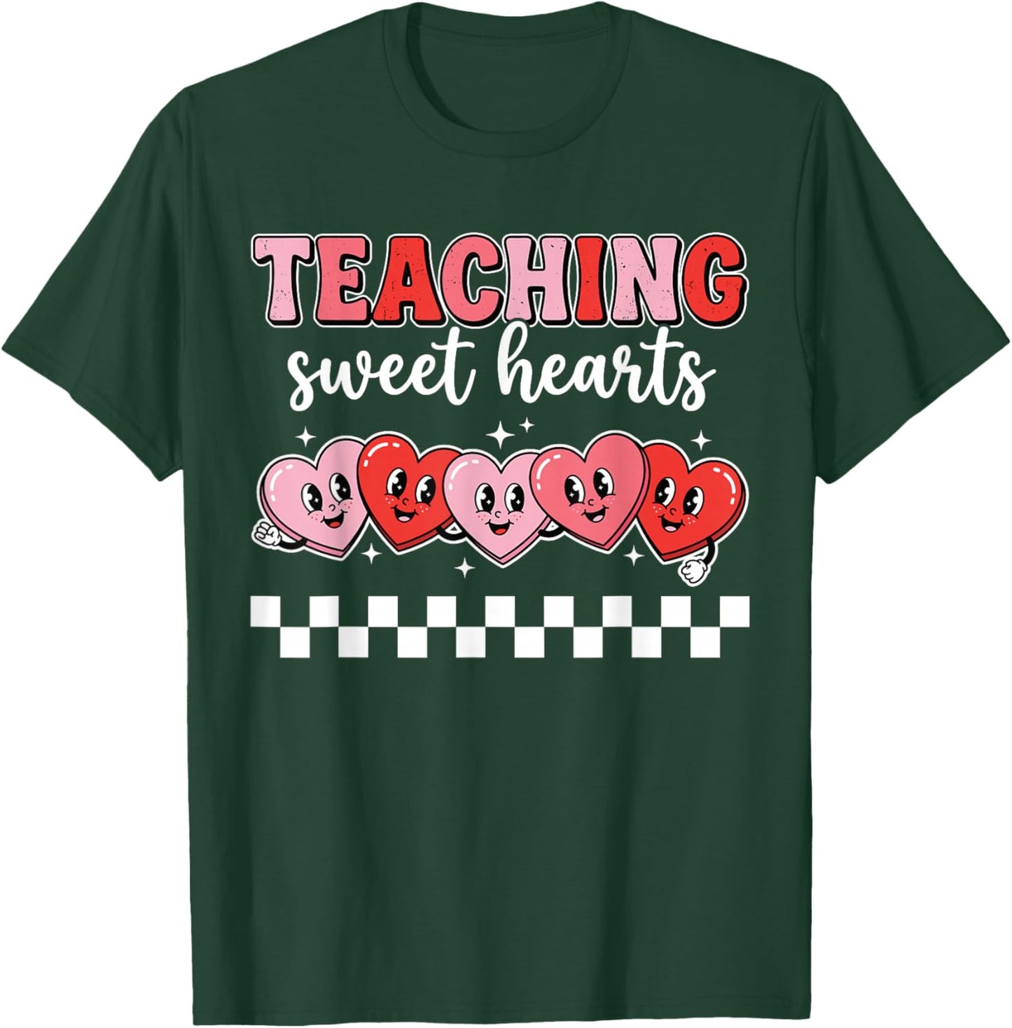 Teaching Sweet Hearts Cute Valentine Teacher T-Shirt - T-Shirt | Forest