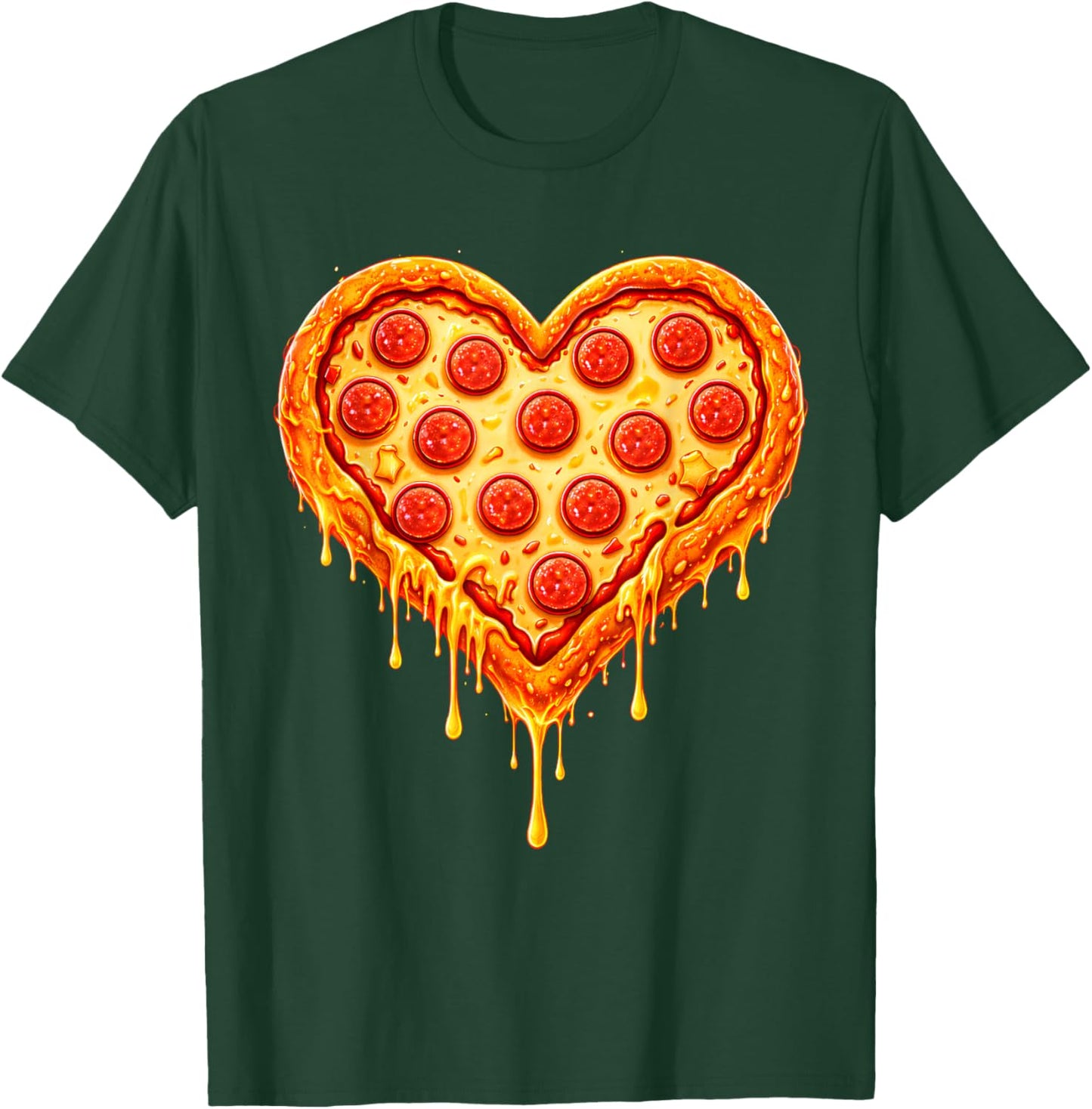 Heart Shaped Pizza Drip Valentines Day Food Pizza Lover T-Shirt - T-Shirt | Forest