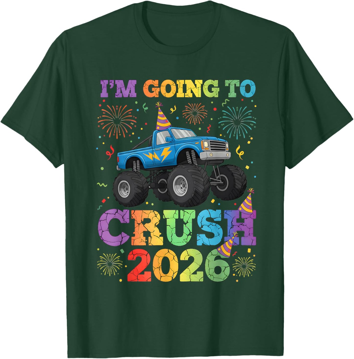 New Years Eve 2026 Monster Truck Boys Toddler Kids NYE Party T-Shirt - T-Shirt | Forest