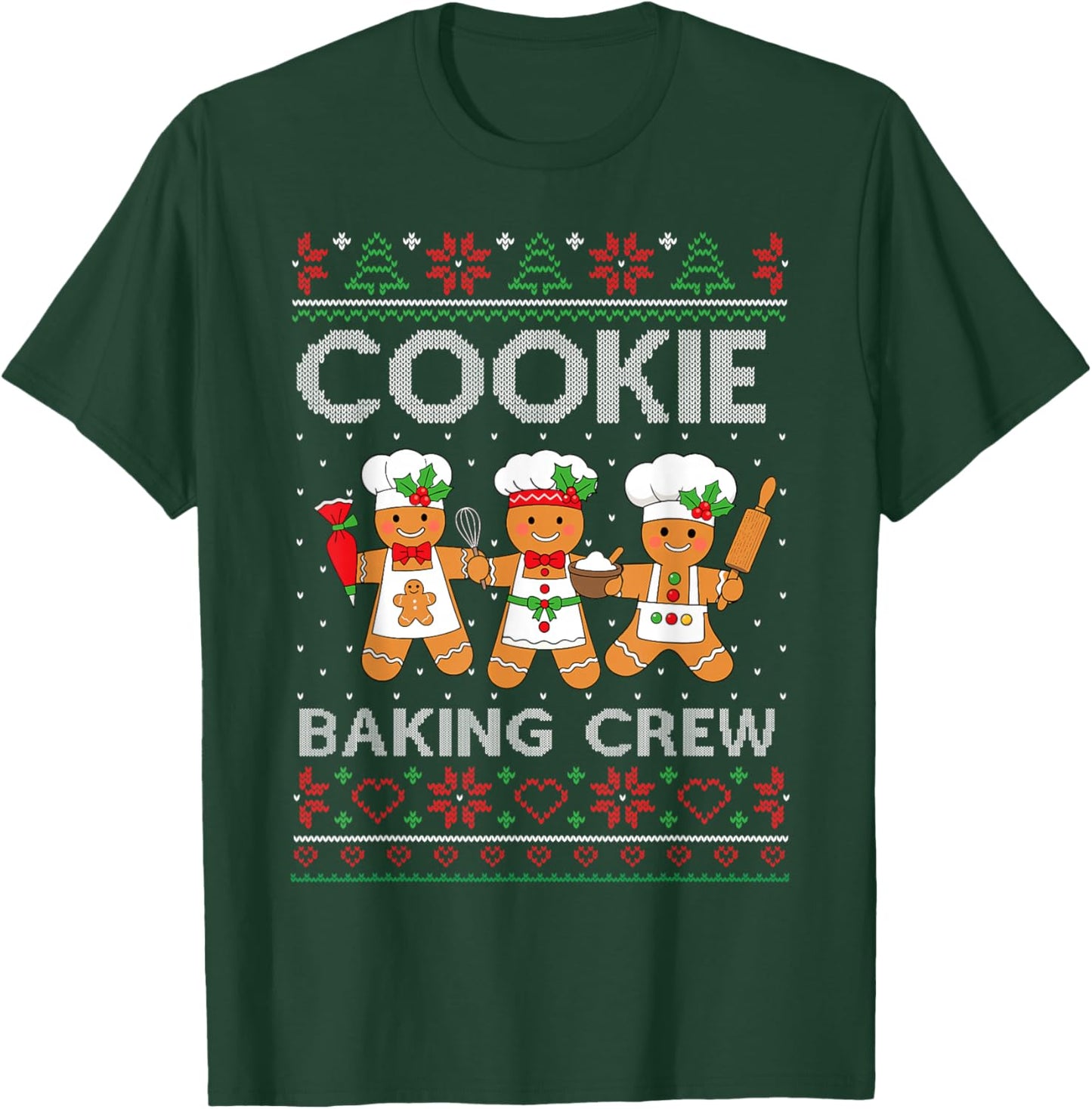 Christmas Cookie Baking Crew Family Baking Team Funny Cookie T-Shirt - T-Shirt | Forest