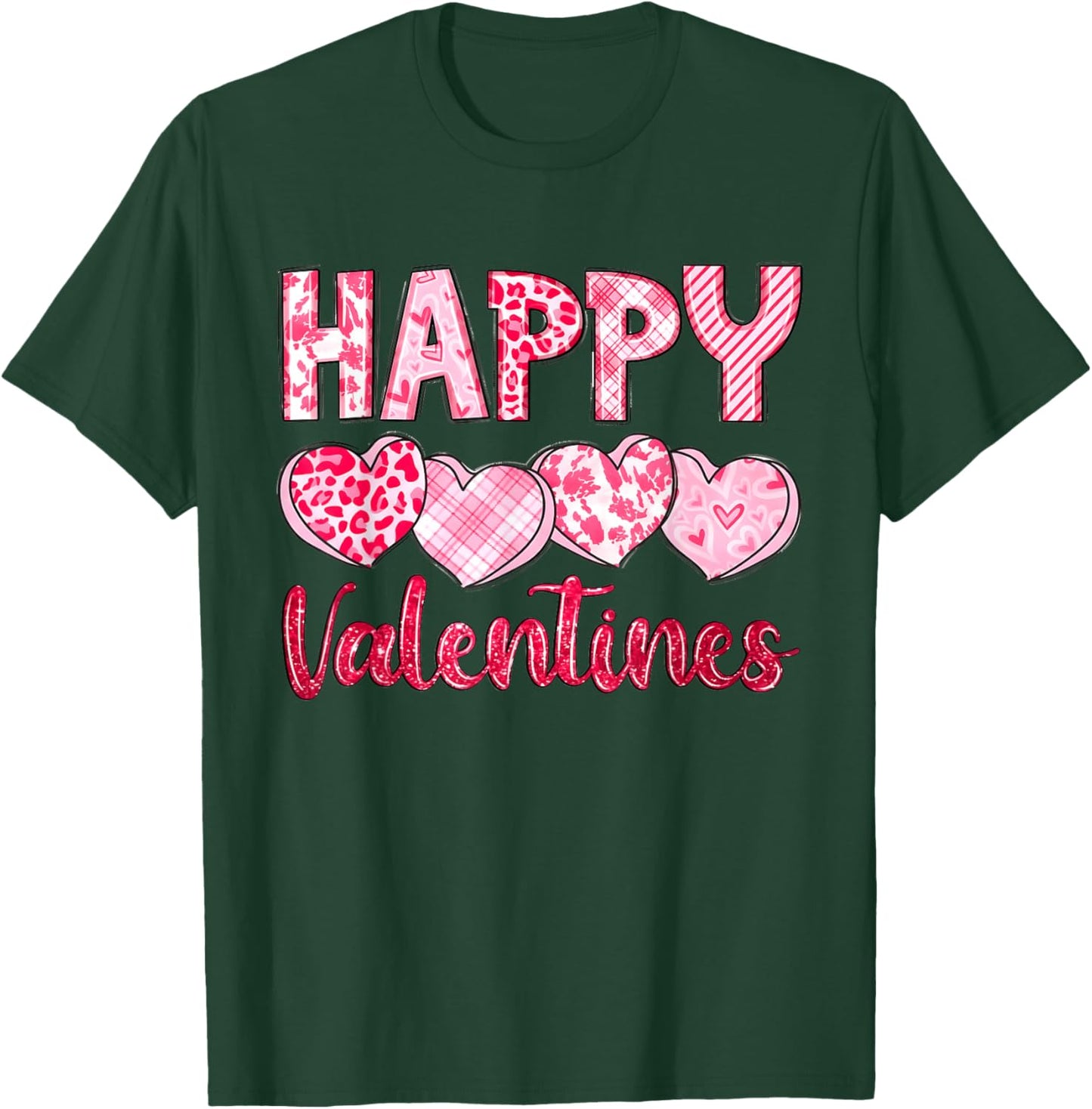 Happy Valentine Day Heart Love Women Couples T-Shirt - T-Shirt | Forest