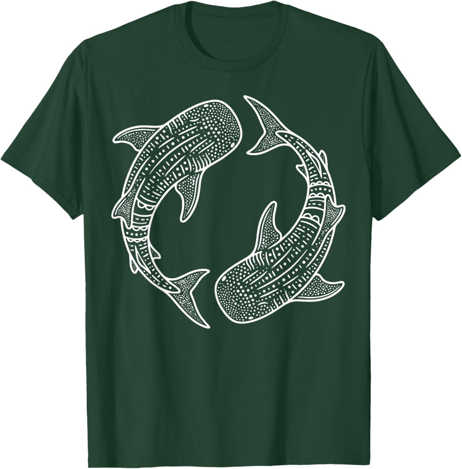 Whale Shark Yin Yang Marine Biology T-Shirt - T-Shirt | Forest