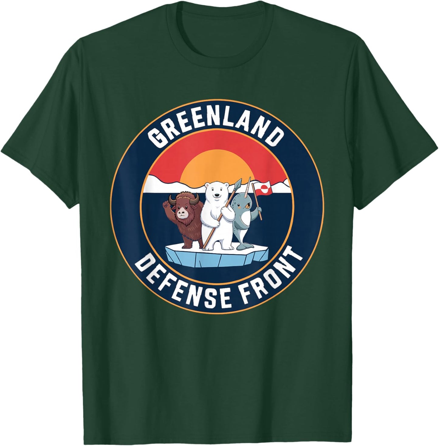 Greenland Guard Polar Bear Spear Arctic Emblem T-Shirt - T-Shirt | Forest