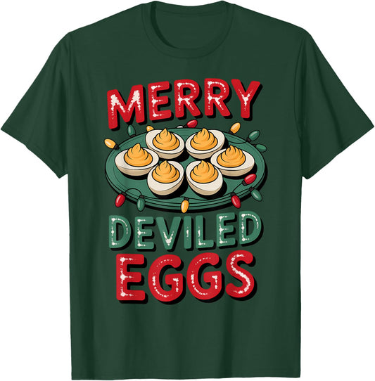 Merry Deviled Eggs Christmas Delight T-Shirt - T-Shirt | Forest