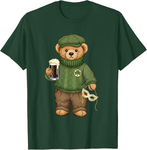Feeling Lucky St Patricks Day Bear Clover Shamrocks Men T-Shirt - T-Shirt | Forest