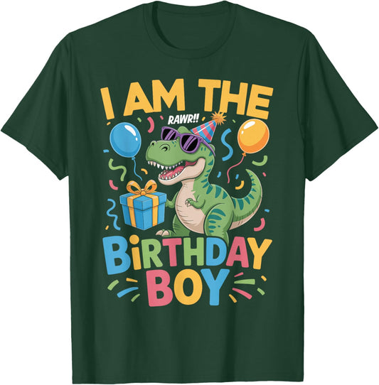 I Am The Birthday Party Outfit Dinosaur Squad Auntie T-Shirt - T-Shirt | Forest