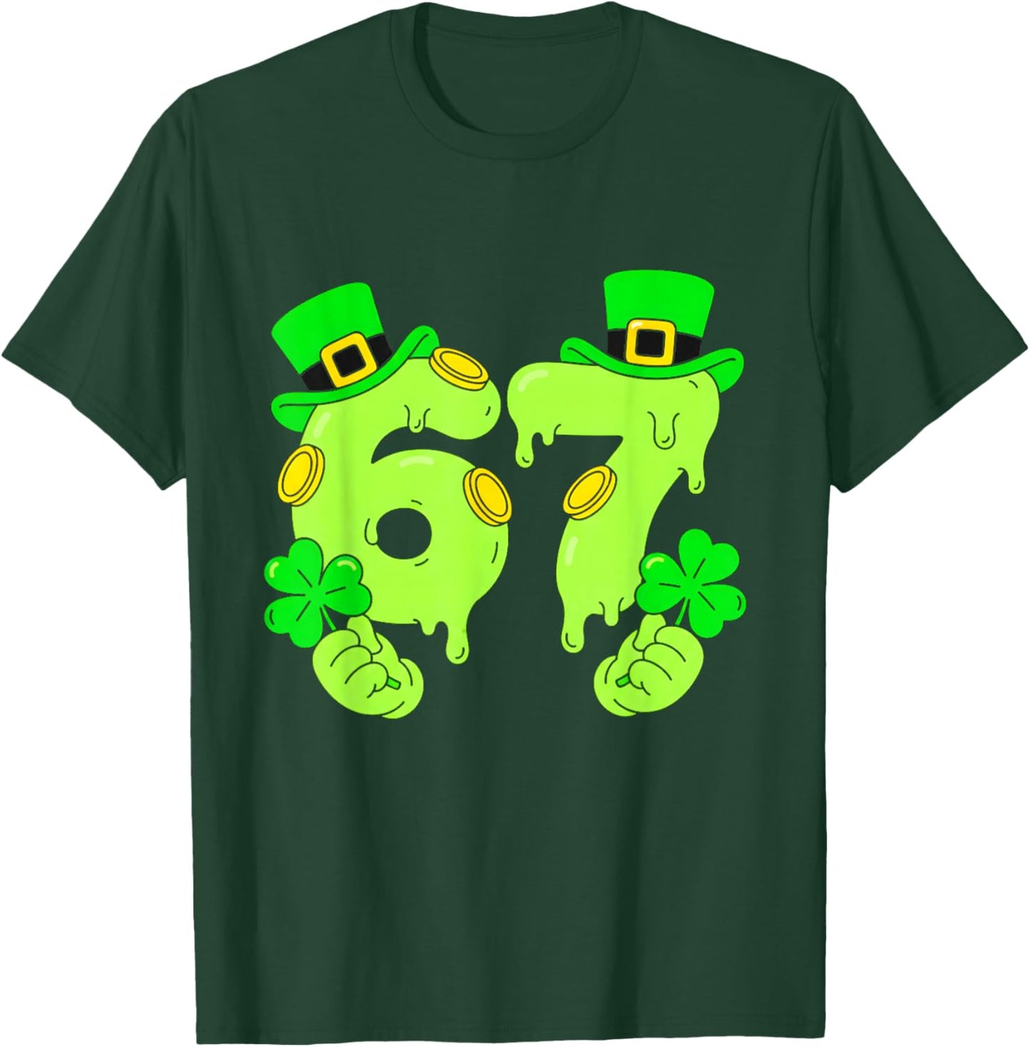 Six Seven 6 7 St Patricks Day 67 Paddys Meme Boys Kids Youth T-Shirt - T-Shirt | Forest