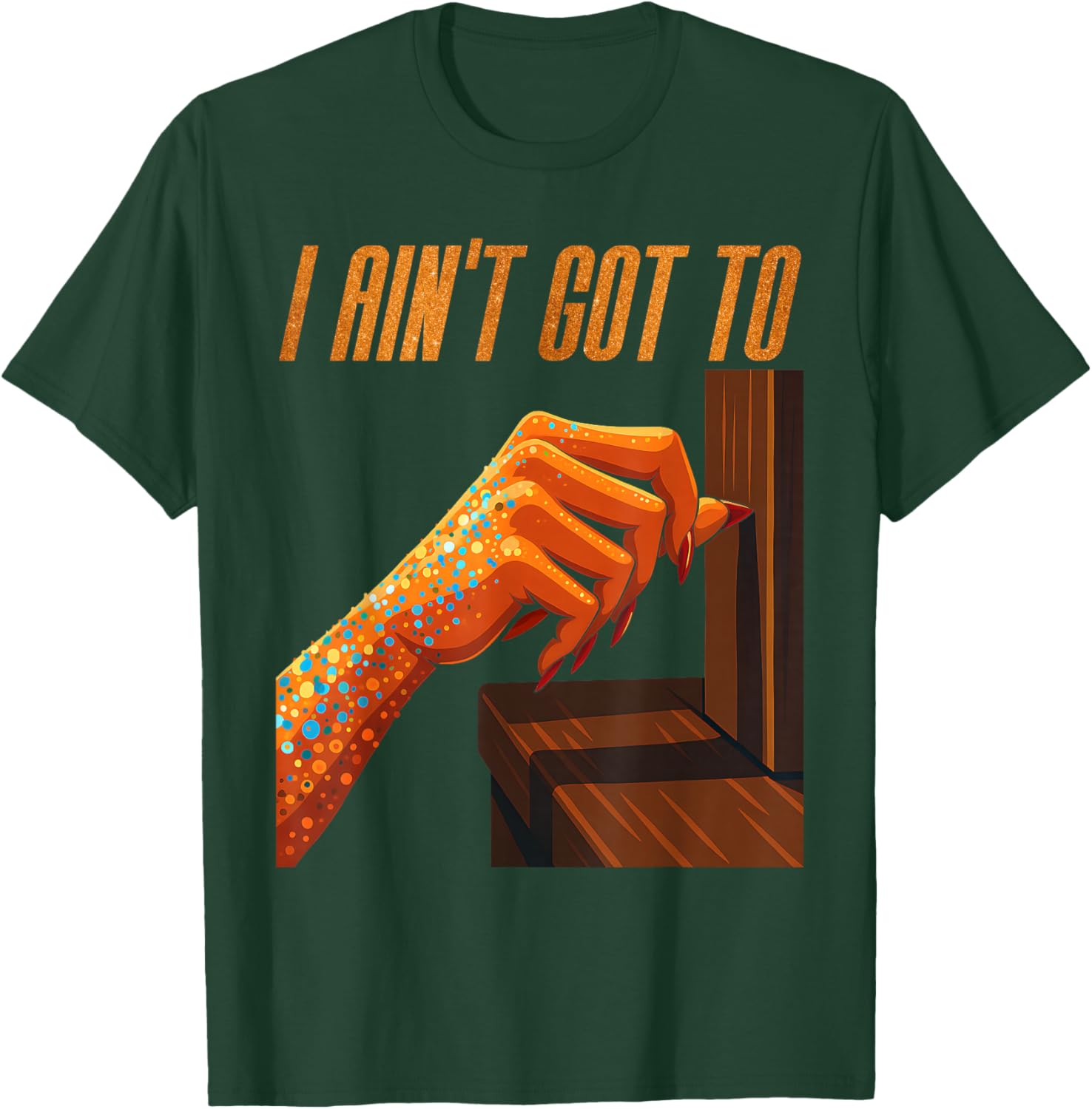 Show Girl Knocking on Wood Funny T-Shirt - T-Shirt | Forest