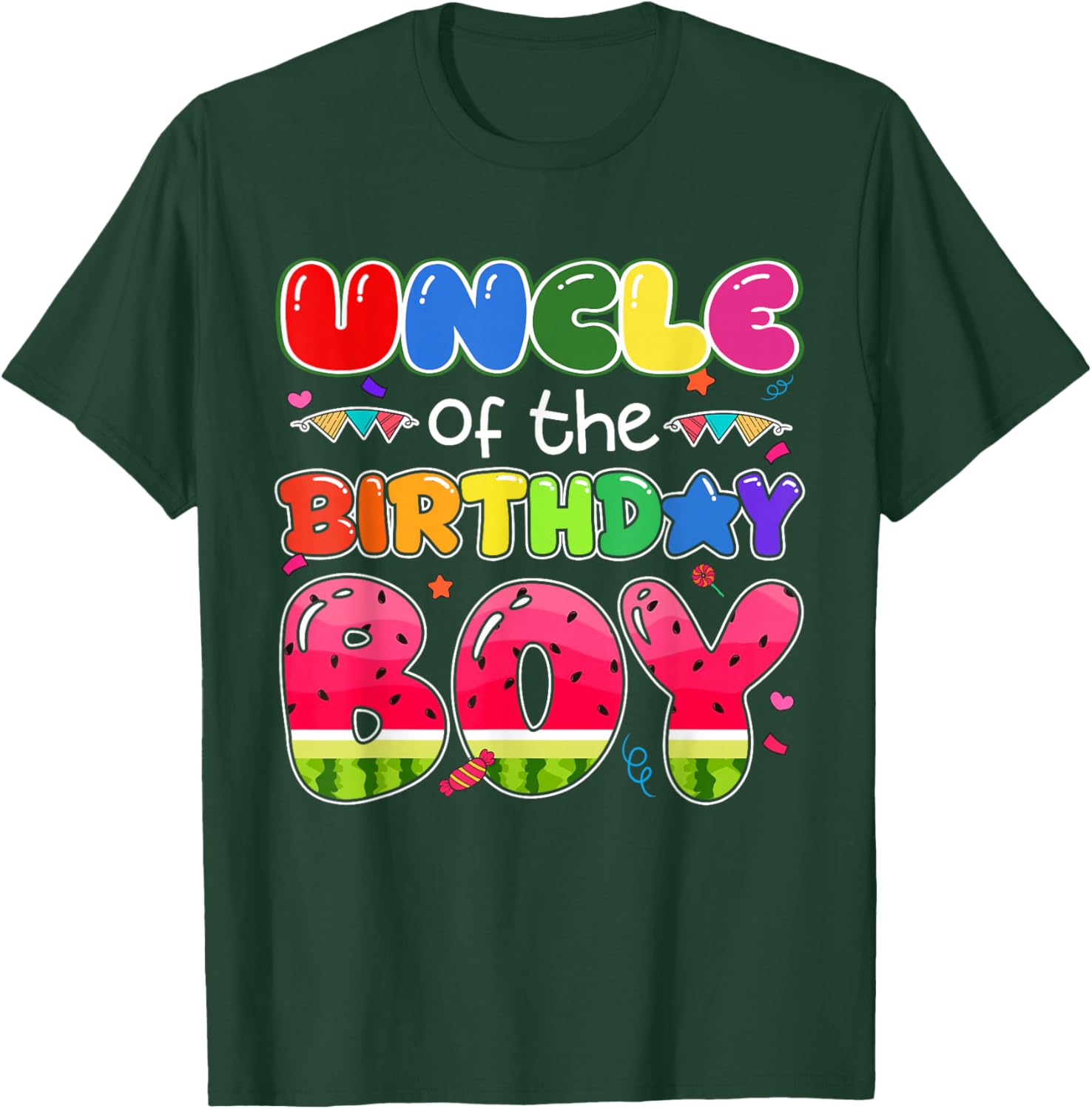 Uncle of The Birthday Boy Melon Family Matching Funny T-Shirt - T-Shirt | Forest