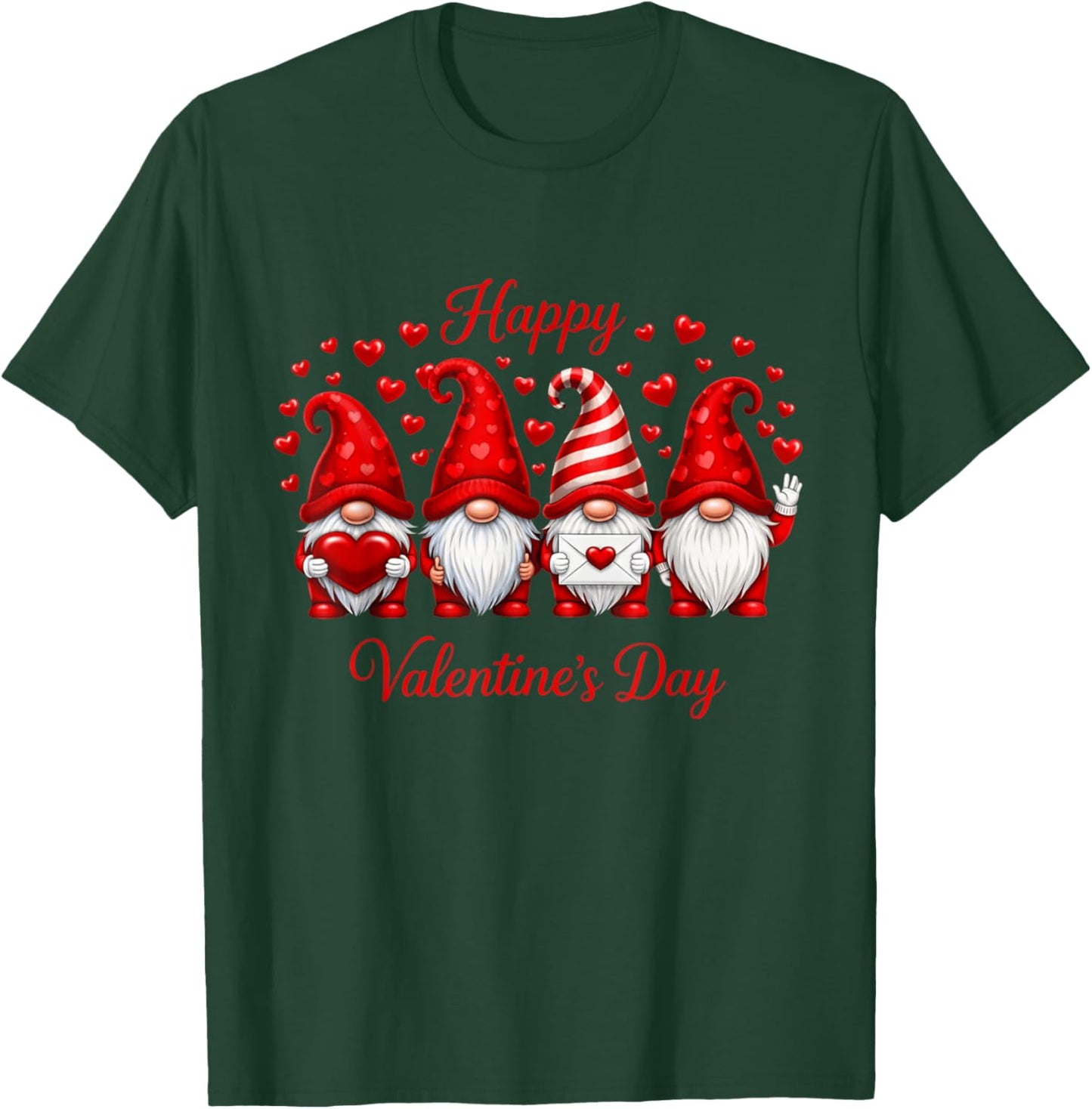 Happy Valentine's Day Gnome with Heart Cute Gnome Valentine T-Shirt - T-Shirt | Forest