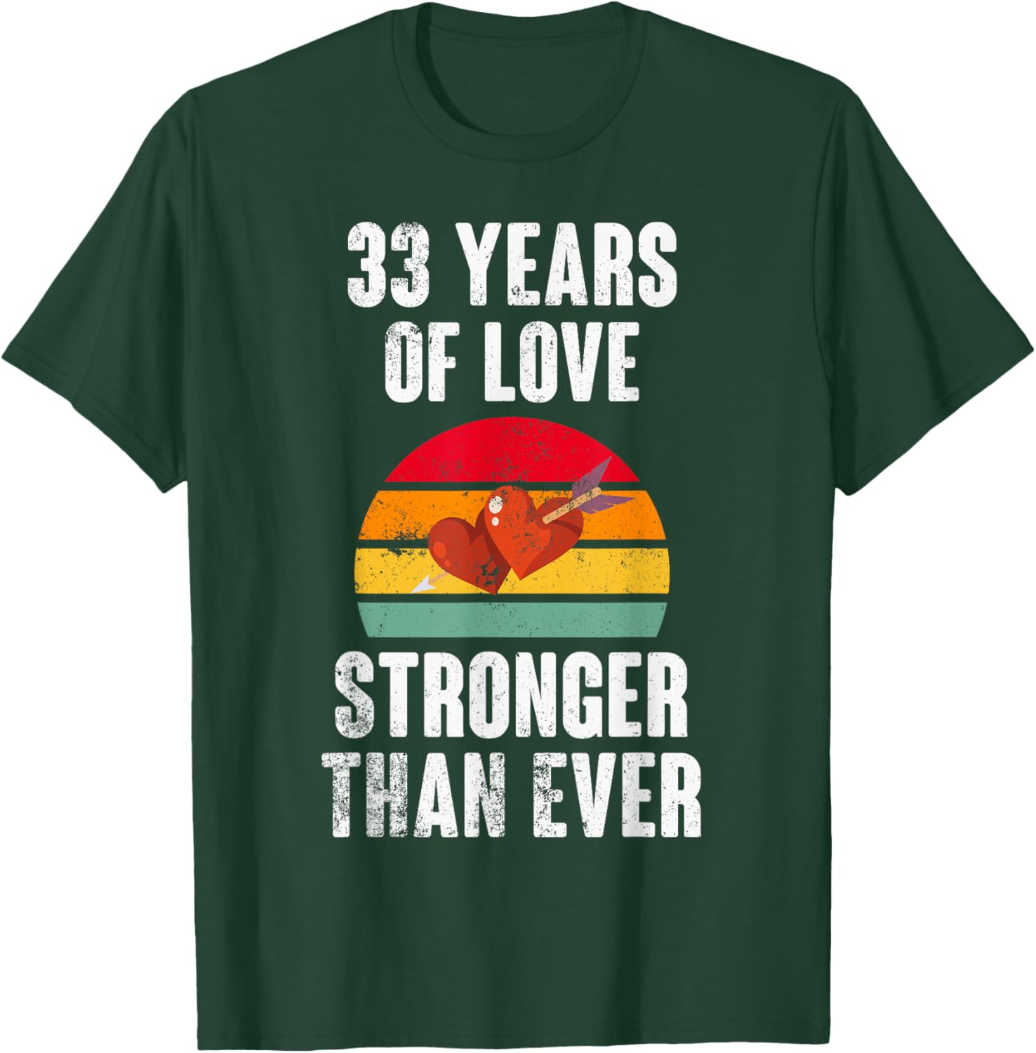 Vintage Sunset 33 Years Together 33rd Wedding Anniversary T-Shirt - T-Shirt | Forest