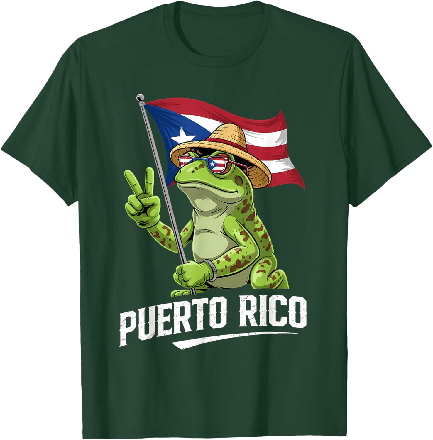 Coqui Frog Puerto Rico Flag Puerto Rican Taino Boricua T-Shirt - T-Shirt | Forest