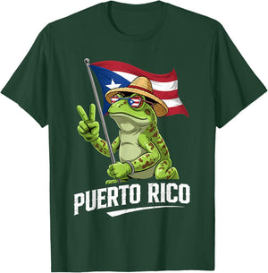 Coqui Frog Puerto Rico Flag Puerto Rican Taino Boricua T-Shirt - T-Shirt | Forest