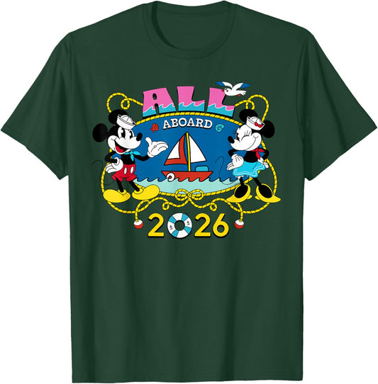 Disney Cruise Family Group Vacation Matching All Aboard 2026 T-Shirt - T-Shirt | Forest