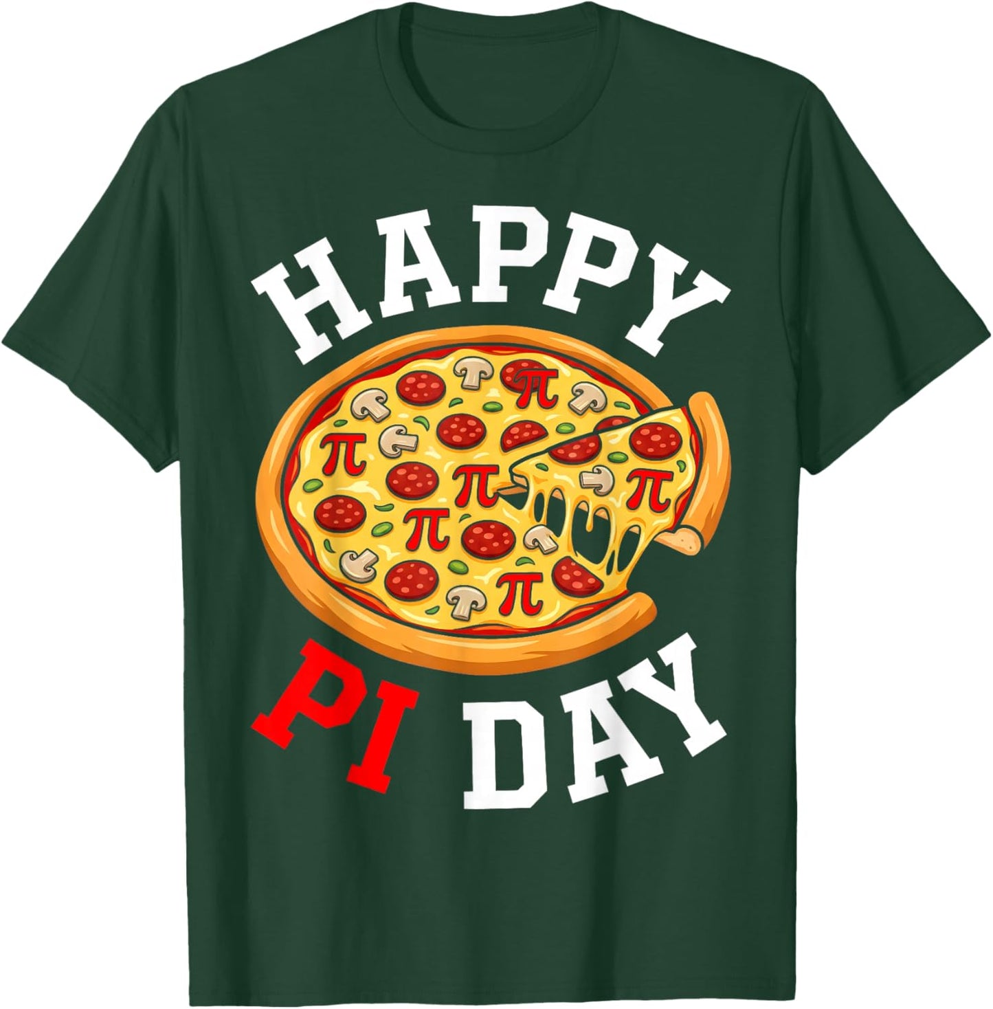 Pi Day Pizza Math Lover Funny 3.14 Food Pun T-Shirt - T-Shirt | Forest