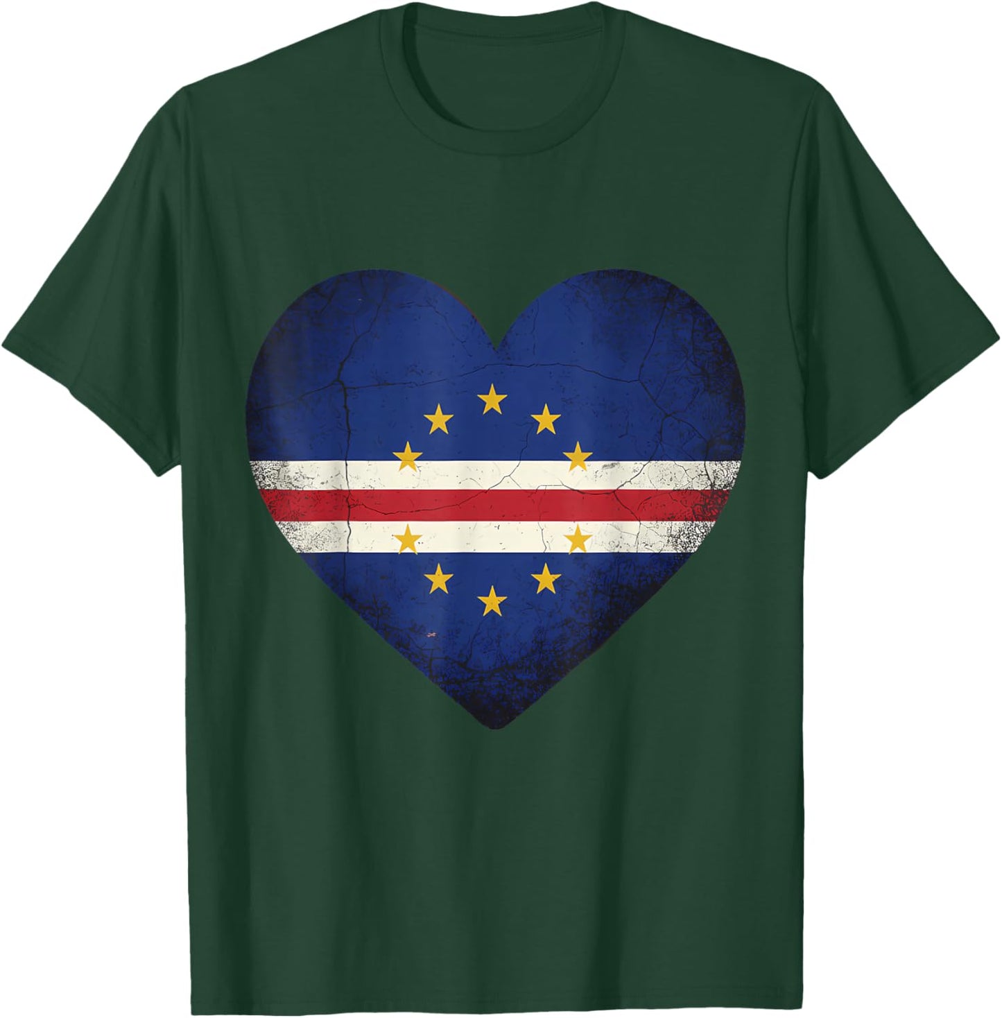 Cape Verde Roots Heart Cabo Verde Cape Verdean Flag T-Shirt - T-Shirt | Forest
