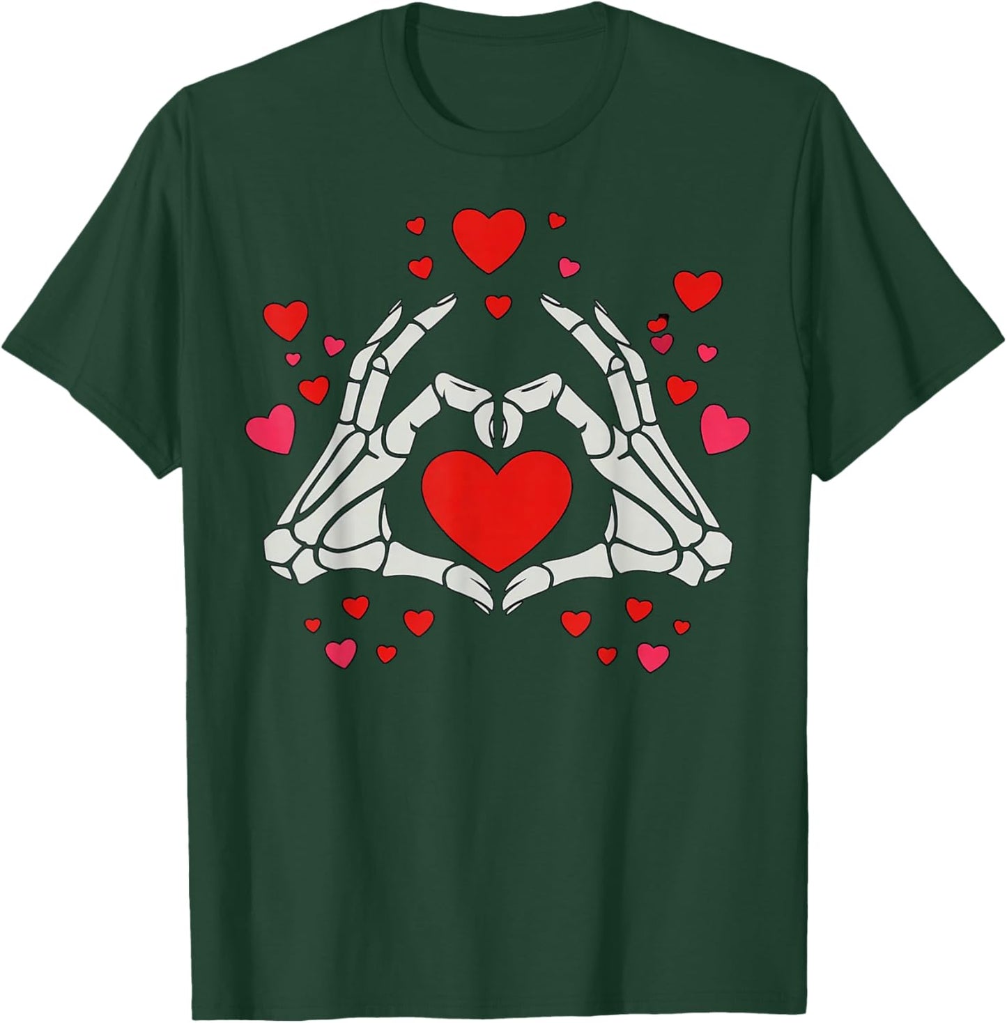 Skeleton Hands Heart Valentine Cute Love T-Shirt - T-Shirt | Forest
